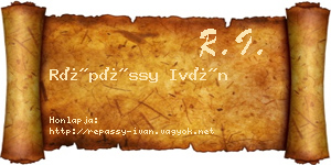 Répássy Iván névjegykártya