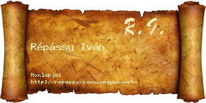 Répássy Iván névjegykártya